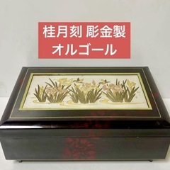 昭和レトロ 桂月刻 彫金製 銅板彫刻　オルゴール　桜桜