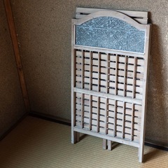 値下げ　シャビーウッド　折りたたみ3段棚の画像
