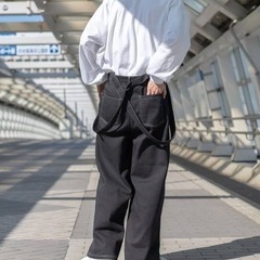 サロペット デニム ワイドの画像