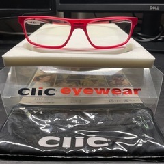 （タグ付き未使用）+1.50老眼鏡 クリックエグゼ チューブ（赤）