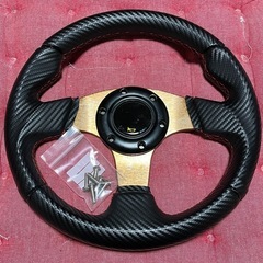 不明　小径ハンドル　280mm　モモステアリングタイプ穴