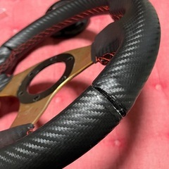 不明　小径ハンドル　280mm　モモステアリングタイプ穴の画像
