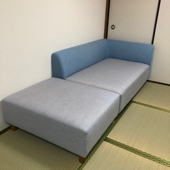 【美品】お値下げしました　カウチソファー・オットマン２人用（△2...