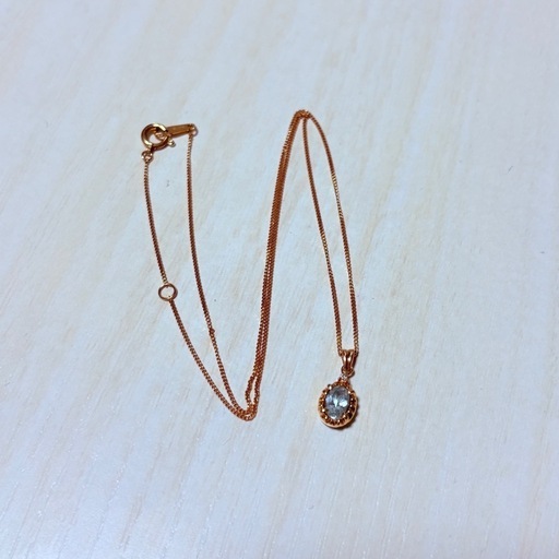 K18 D アクアマリン ネックレス 43cm〜45cm