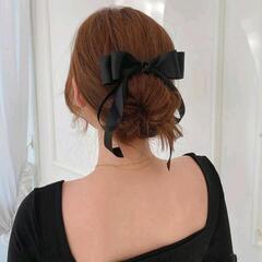 *★ レディース 二重リボン ヘアクリップ ファッショナブルで優...