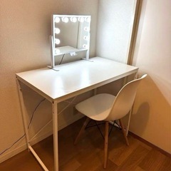 【最終値下げ】ドレッサー pcデスク 椅子  女優ミラー セット