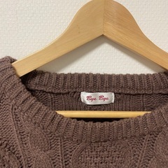 【Bye Bye】 ショートセーター　短丈 ケーブルニット ケーブル編み 長袖の画像