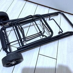 【折りたたみ可】軽量キャリーカート 2輪タイプ ハンドキャリー 台車 折りたたみ式 黒色の画像