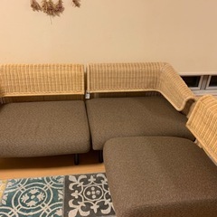 定価15万円高級ラタンソファセットの画像