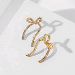 *★リボン&ラインストーンデコ リボンピアス★。*の画像