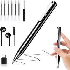 ボイスレコーダー ペン型 ICレコーダー 録音機 小型 ワンボタン録音