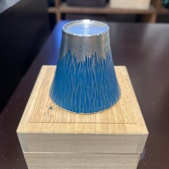 未使用　大阪浪華錫器　本錫　富士山ぐい呑(青)