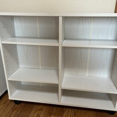 収納棚　キャスター付き　白の画像
