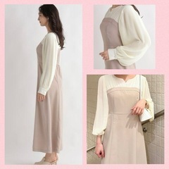 【美品】アンデミュウ　ブラウスドッキングワンピースの画像