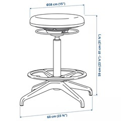 〈美品〉バランスチェア ハイスツール IKEA イケア LIDKULLEN 高さ調整 サポートチェア ダークグレー ロースツール 丸椅子 カウンターの画像