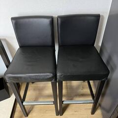 IKEA  レザーハイチェア　セット