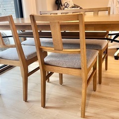 【引取り限定】unico ダイニングテーブル　チェア　セットの画像