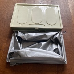 折りたたみコンテナボックス キャンプ/家庭用 30L収納ケース 緑1個中古の画像