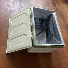 折りたたみコンテナボックス キャンプ/家庭用 30L収納ケース 緑1個中古の画像