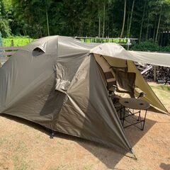 【交渉中】美品 Pyks Peak 超大型テント 4～6人用 グリーン 説明書付き キャンプの画像