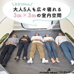 【交渉中】美品 Pyks Peak 超大型テント 4～6人用 グリーン 説明書付き キャンプの画像