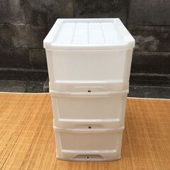 3段収納ケース 引き出し 34×42×高さ63㎝ プラスチック ...