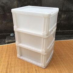 3段収納ケース 引き出し 34×42×高さ63㎝ プラスチック チェスト 収納BOX 日本製 衣類 子供部屋の画像