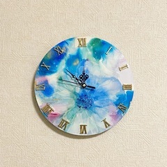 【一点物】アルコールインクアート 掛時計 カチコチ鳴らない