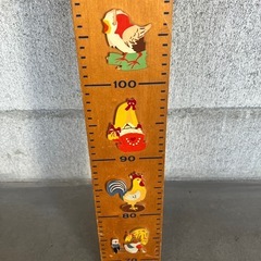 木製　身長計　壁かけの画像