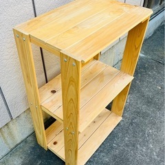 DIY 組立式　木製ラック 収納棚 サイドデスクの画像