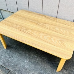  木製折り畳みテーブル　突板折れ脚テーブル 90x60cm VY...