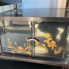 【RKGKG】特価！伝統工芸/輪島塗/蒔絵/漆黒/漆塗/茶棚/飾り棚/中古品/当社より近隣地域無料配達の画像