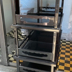 【RKGKG】特価！伝統工芸/輪島塗/蒔絵/漆黒/漆塗/茶棚/飾り棚/中古品/当社より近隣地域無料配達の画像