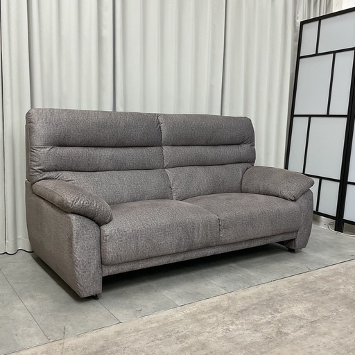 KF-5【新入荷　リサイクル品】ハイバック　2シーターソファ　グレー