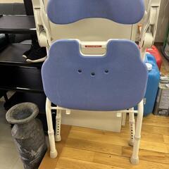 【決定しました】0円！介護　使用感薄い　安寿　肘掛け付き 折りたたみシャワーベンチ FS ブルーの画像