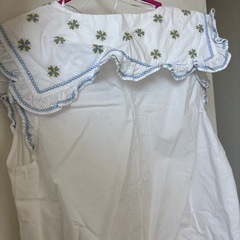ZARA 刺繍 ブラウス Lの画像