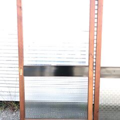 ■14272■愛知発！引取限定■昭和レトロ アンティーク ガラス 引き戸 2枚 扉 建具 型板ガラス 模様入りガラス 古民家 古民具の画像