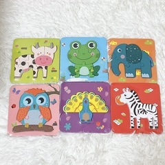 【新品】木製パズル 動物 1歳 2歳 3歳 モンテッソーリ 子供 知育玩具 誕生日の画像