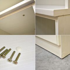 ≪yt1928ジ限≫ nitori/ニトリ キッチンボード/食器棚 ミランダ2 幅120cm 高さ195cm ホワイトウォッシュ カントリー調/おしゃれ/かわいい 中古家具/宮城県仙台市 70530-01の画像