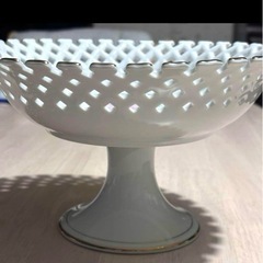 花柄 陶器皿 フルーツスタンドの画像