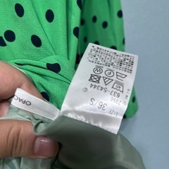 オペーク ドット柄ワンピース グリーンの画像