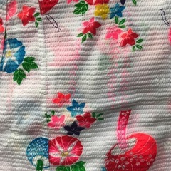 子供用ゆかた　帯付きちりめん素材の画像