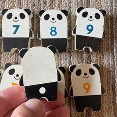 木のおもちゃ　パンダドミノセット　48ピースの画像