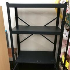 【無料】0343 ラック ブラック 黒 収納家具 棚 シェルフ 幅850mm×奥行400mm×高さ1900mmの画像