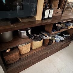 【今週末まで出品】水屋箪笥 食器棚 アンティーク 古家具 レトロ...