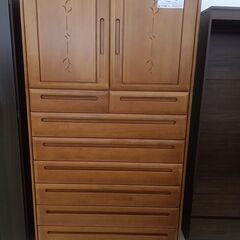 ★ジモティ割あり★  タンス ナチュラルブラウン H194×D6...