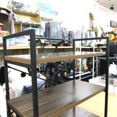 5段 ウッドラック 幅80×奥41.5×高155 収納棚 ラック 棚 収納家具 茶系 札幌市厚別区 厚別店の画像