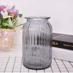 【新品】 花瓶 クリア ガラス フラワーベース 円柱 ガラス製 花器の画像