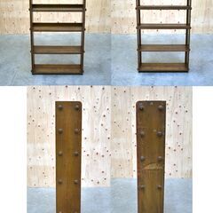 ≪zyb2211ジ≫ 木製本棚 高さ約142㎝ 6段 オープンシェルフ 古家具/古道具 ビンテージ 書棚/収納棚/飾り棚 70521-12の画像