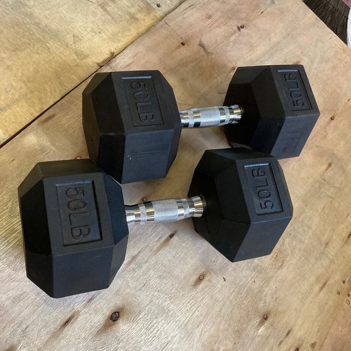 1つ50kg スポルゾン 六角ダンベル シングル ラバーエンコースド